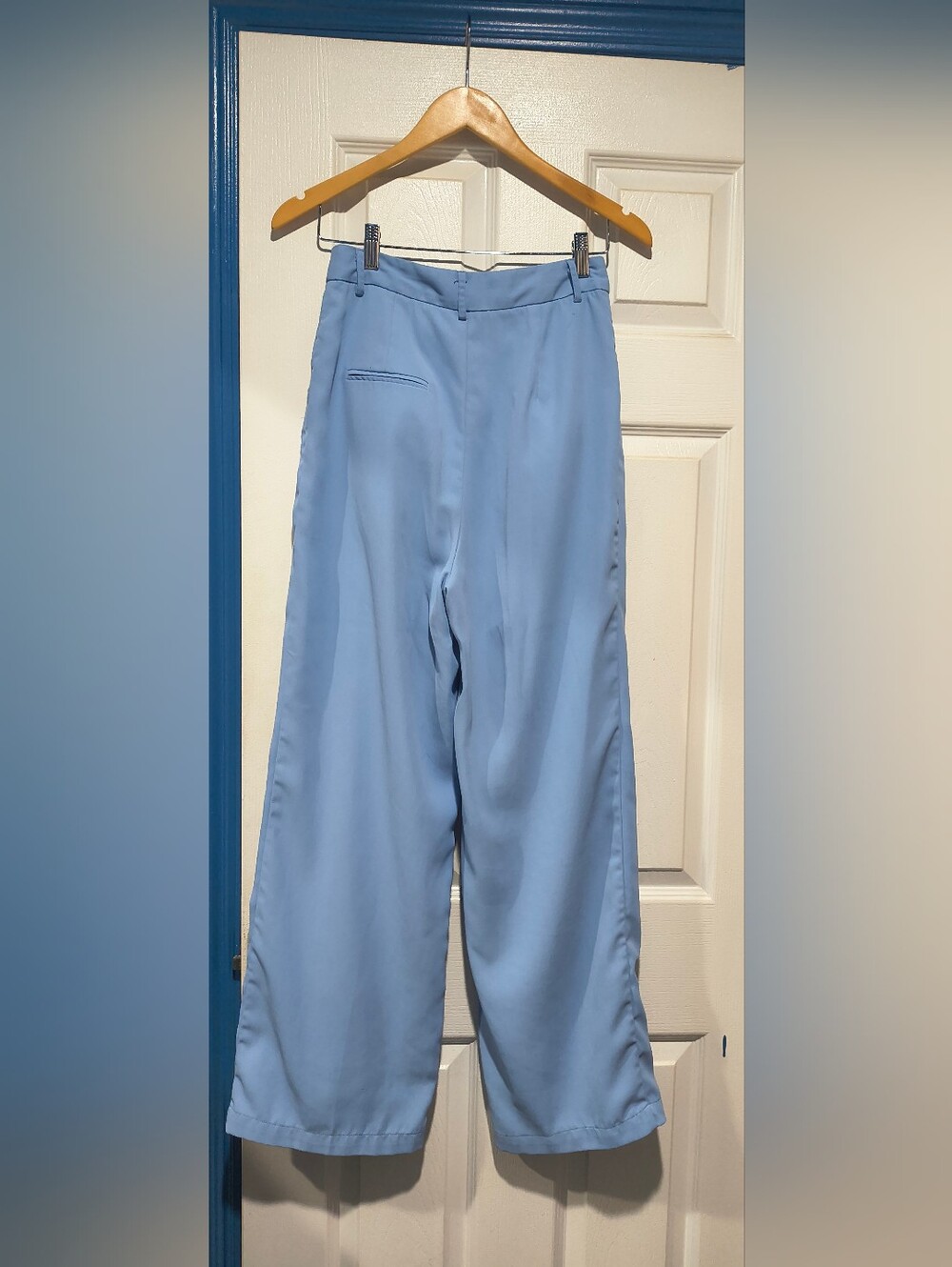 Commense Sky Blue Wide-Leg Trousers - Picture 4 of 10